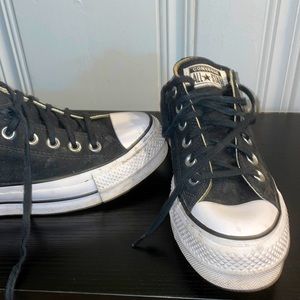 Black platform converse, size 8.
